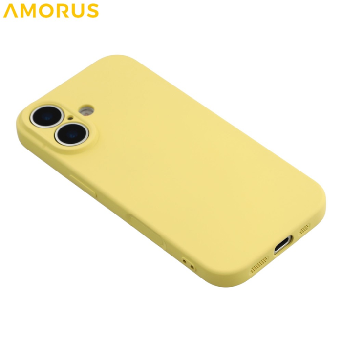 Amorus - AMORUS iPhone 17 Mobilskal Precise Cutouts TPU Fiber - Gul