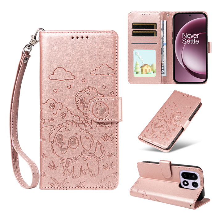 A-One Brand - OnePlus 15 Plånboksfodral RFID Blocking Imprinted Dog Pattern