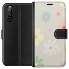 iSecrets - Plånboksfodral till Sony Xperia 10 III med fejdande blommor