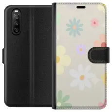 Gustaf - Pl&aring;nboksfodral till Sony Xperia 10 III med fejdande blommor