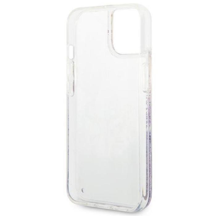 Guess - GUESS iPhone 14 Skal Flower Liquid Glitter - Lila