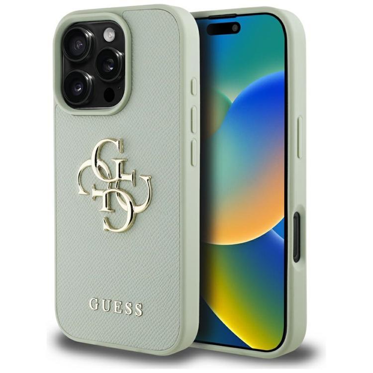 Guess Mobilskal till iPhone 16 Pro Max Grained Big 4G Small Classic Logo - Grön | 2353 | AlltMobil