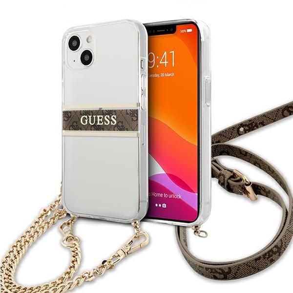 Guess Brun Strap Gold Chain Skal iPhone 13 Mini - Transparent | 2353 | AlltMobil