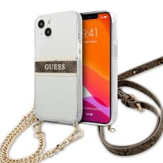 Guess - Guess Brun Strap Gold Chain Skal iPhone 13 Mini - Transparent