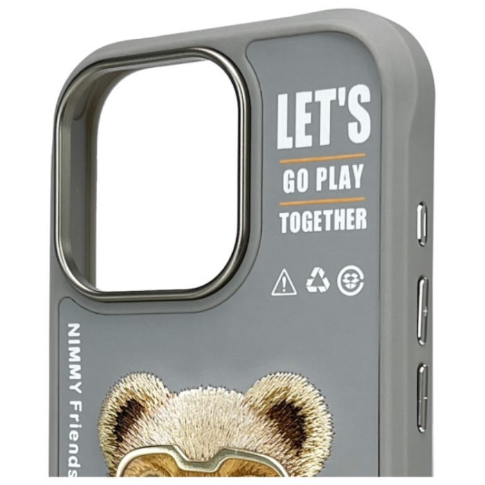 NIMMY - Nimmy iPhone 16 Pro Max Mobilskal Cool & Cute 2.0 Bear - Grå