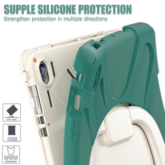 A-One Brand - Galaxy Tab S10 FE Plus Skal Kickstand Handle Grip - Grön