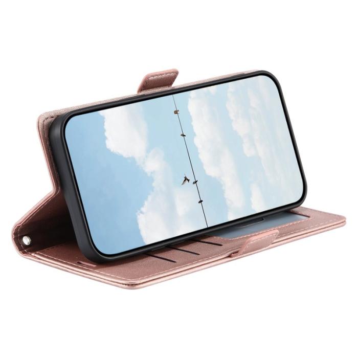 OEM - Samsung Galaxy S26/S26 Pro Plånboksfodral Konstläder Rhombus - Roséguld