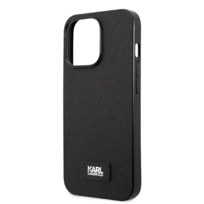 KARL LAGERFELD - Karl Lagerfeld iPhone 13 Pro Max Skal Saffiano Plaque - Svart