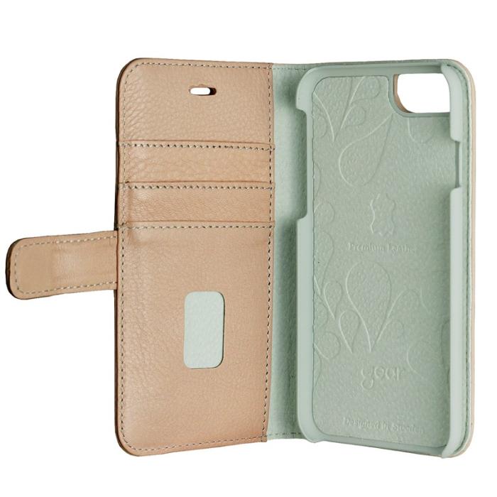 GEAR - Onsala Collection äkta läder Plånboksfodral iPhone 7/8/SE 2020 - Rose