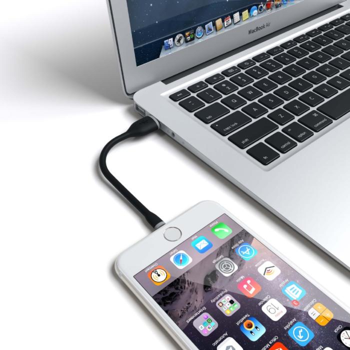 UTGATT4 - Satechi Flexibel Lightning-kabel 15 cm - Svart