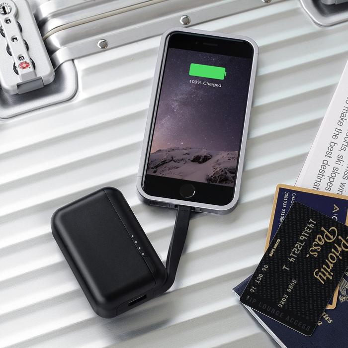 UTGATT5 - Just Mobile TopGum Powerbank extrabatteri av aluminium 6000 mAh - Svart