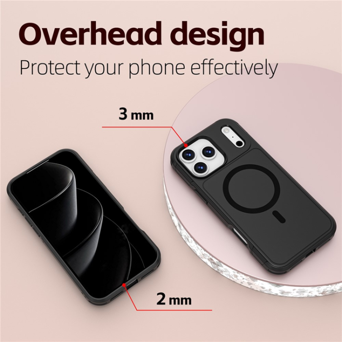 A-One Brand - iPhone 17 Pro Max Mobilskal MagSafe PC + TPU Anti-drop - Svart
