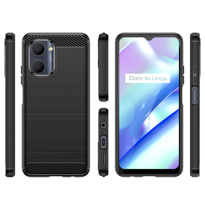 OEM - Realme C33 Mobilskal Carbon Silicone - Svart