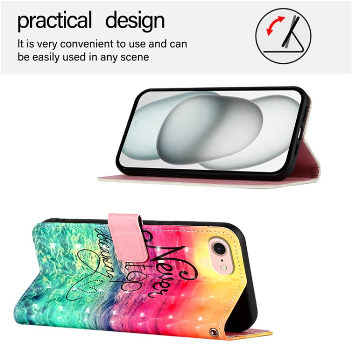 A-One Brand - iPhone 16e Plånboksfodral Printing Pattern Med Rem