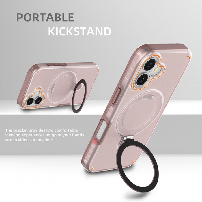 A-One Brand - iPhone 17 Mobiskal MagSafe Med Kickstand TPU + PC - Mintgrön