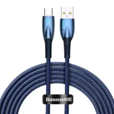 BASEUS - Baseus Glimmer USB-C till USB-A kabel 100W 2m - Blå