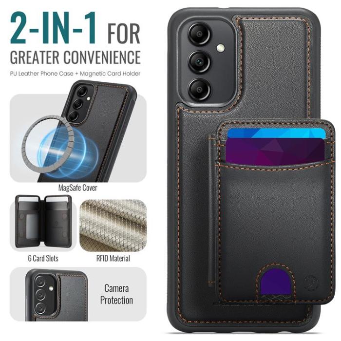 OEM - JEEHOOD Samsung Galaxy A34 5G Mobilskal KonstLäder - Svart