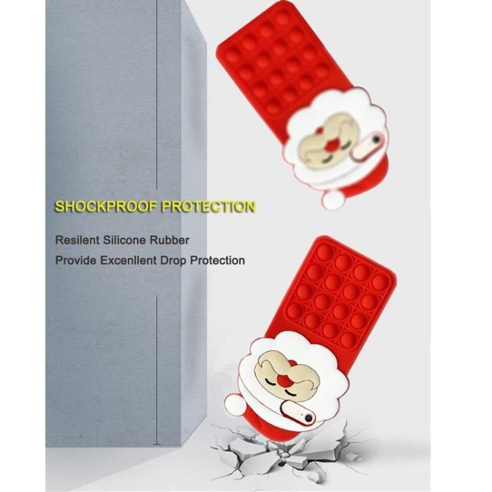 OEM - iPhone X/XS Mobilskal Silikon Santa Claus Pop It - Röd