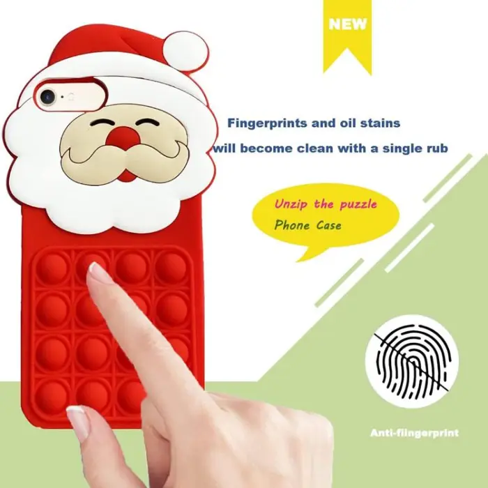 OEM - iPhone 7/8 Plus Mobilskal Silikon Santa Claus Pop It - Röd