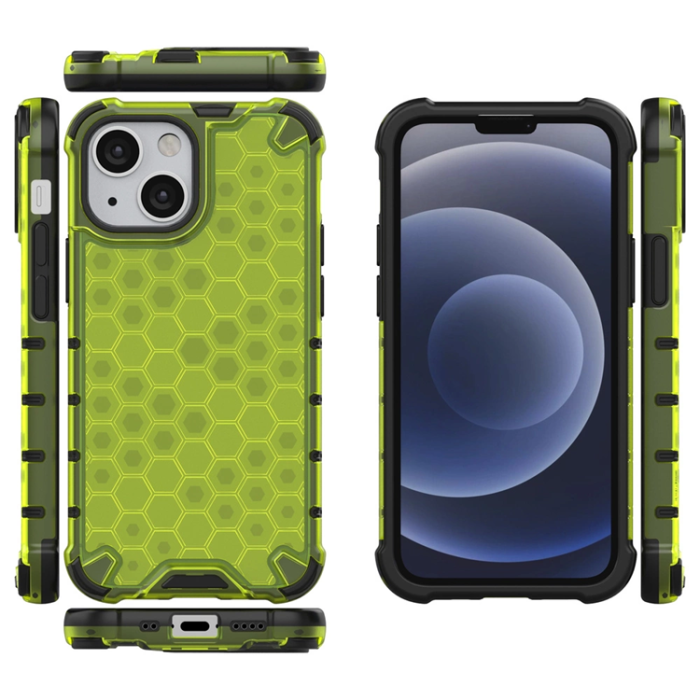 OEM - iPhone 13 mini Mobilskal Honeycomb Armor - Grön