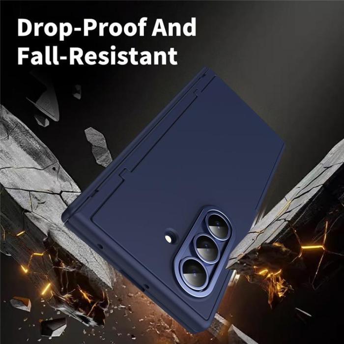 A-One Brand - Plånboksfodral För Galaxy Z Fold 8 med Härdat Glas - Blå