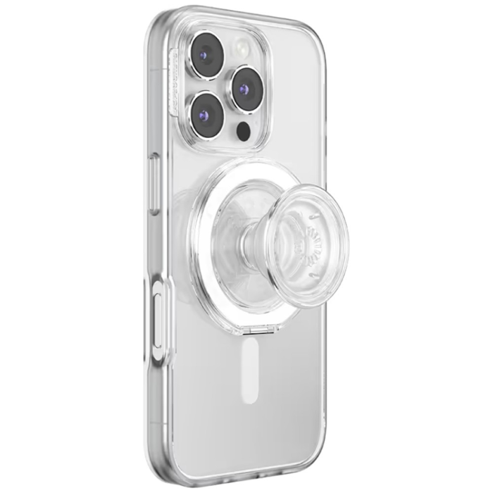 PopSockets - PopSockets MagSafe Popuphållare och Stativ Kick-Out Grip - Transparent