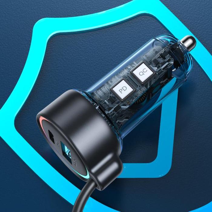 UTGATT1 - Joyroom 3in1 Billaddare USB-C/USB-A 45W Lightning Kabel 1.5m