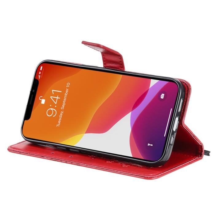 OEM - Fjärilar Plånboksfodral iPhone 13 Mini - Röd