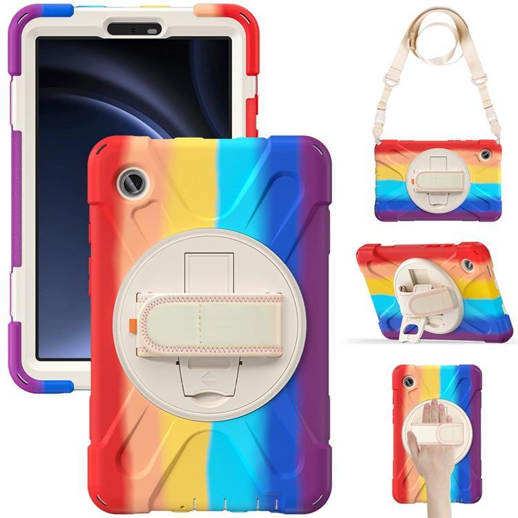 Galaxy Tab A9 Mobilskal Kickstand Handrem Med Axelrem (Färgglad Röd) | 2353 | AlltMobil