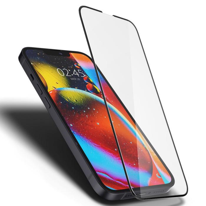 Spigen - Spigen Härdat Glas Skärmskydd FC iPhone 13 Mini - Svart