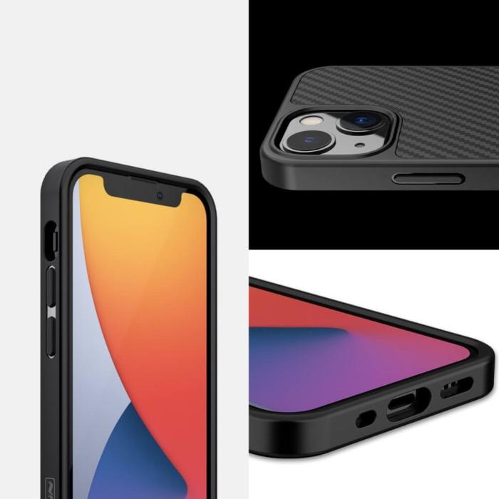 Nillkin - Nillkin Carbon Fiber Skal till Apple iPhone 13 Mini - Svart