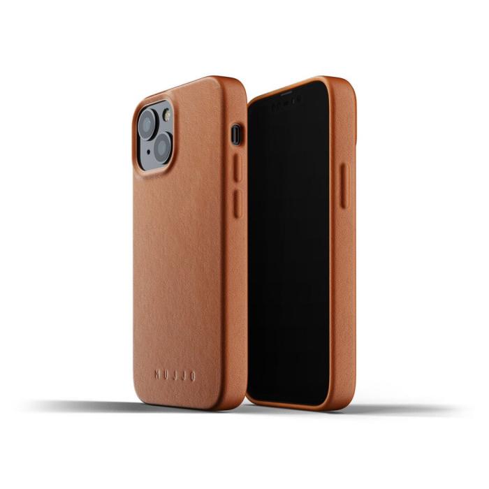 UTGATT1 - Mujjo Full Läder Mobilskal iPhone 13 Mini - Tan