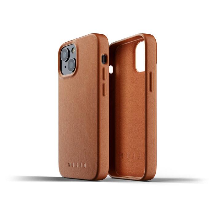 UTGATT1 - Mujjo Full Läder Mobilskal iPhone 13 Mini - Tan