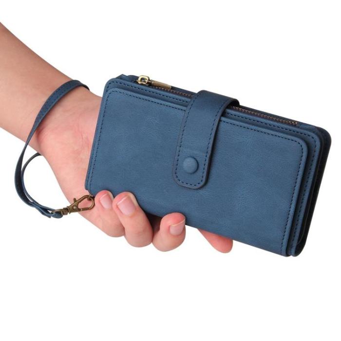 OEM - iPhone 14 Pro Plånboksfodral KT Zipper - Blå