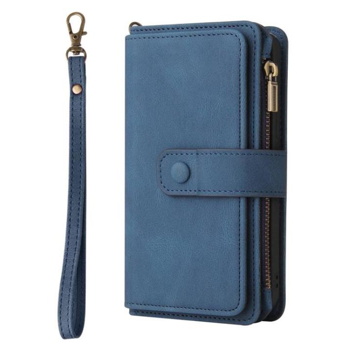 OEM - iPhone 14 Pro Plånboksfodral KT Zipper - Blå