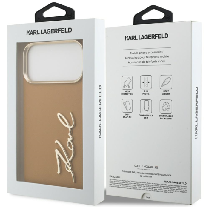 KARL LAGERFELD - Karl Lagerfeld Mobilskal till iPhone 17 Pro Max Script Logo - Brun