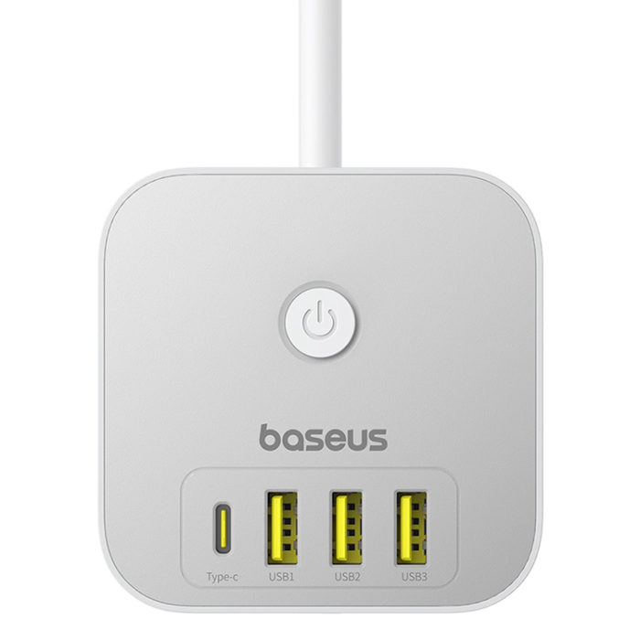 BASEUS - Baseus Power Strip Cube 20W 3xAC 3xUSB-A 1xUSB-C 1.5m - Vit