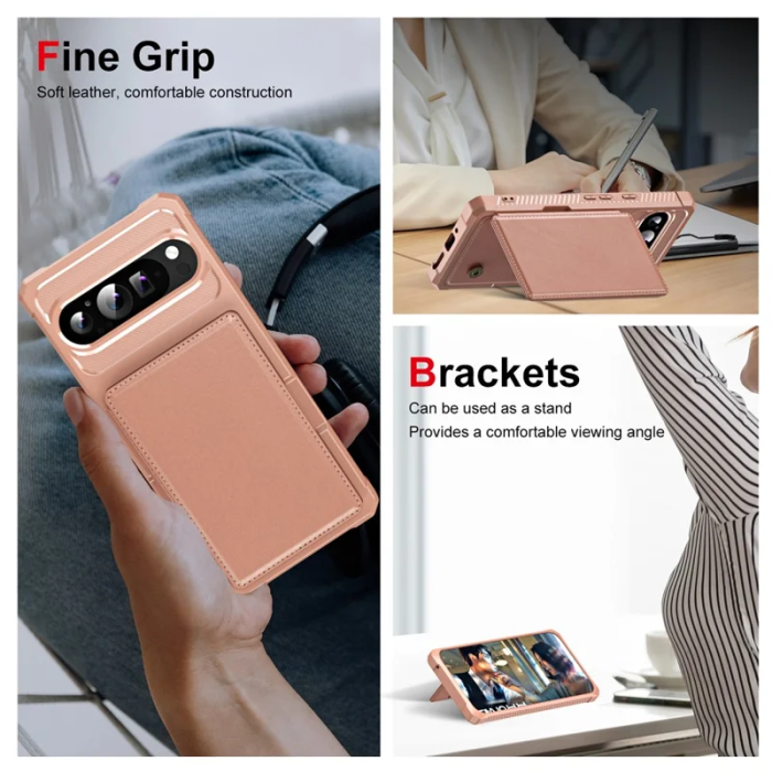 A-One Brand - Google Pixel 10 / Pixel 10 Pro Mobilskal korthållare - roséguld
