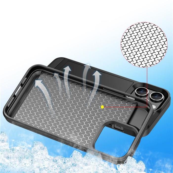 OEM - iPhone 15 Mobilskal Korthållare - Svart