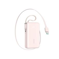 Joyroom - Joyroom Powerbank 10000 mAh 35W med Inbyggda USB-C-Kablar - Rosa