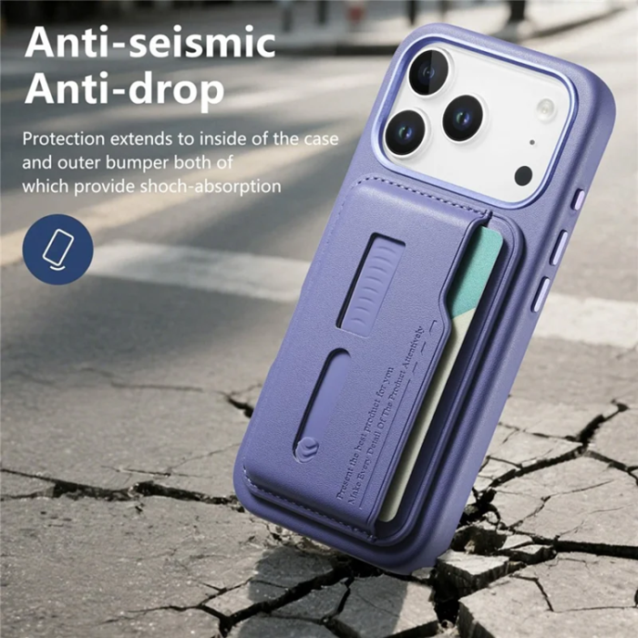 A-One Brand - iPhone 17 Pro Max Mobilskal Magsafe Detachable korthållare - Blå