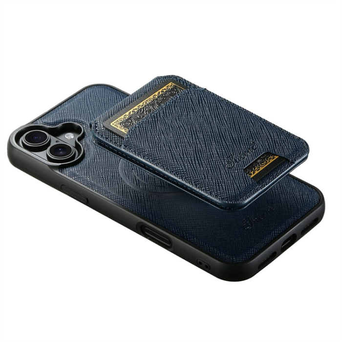 SUTENI - SUTENI iPhone 17 Mobilskal MagSafe Cross Texture H18 - Blå