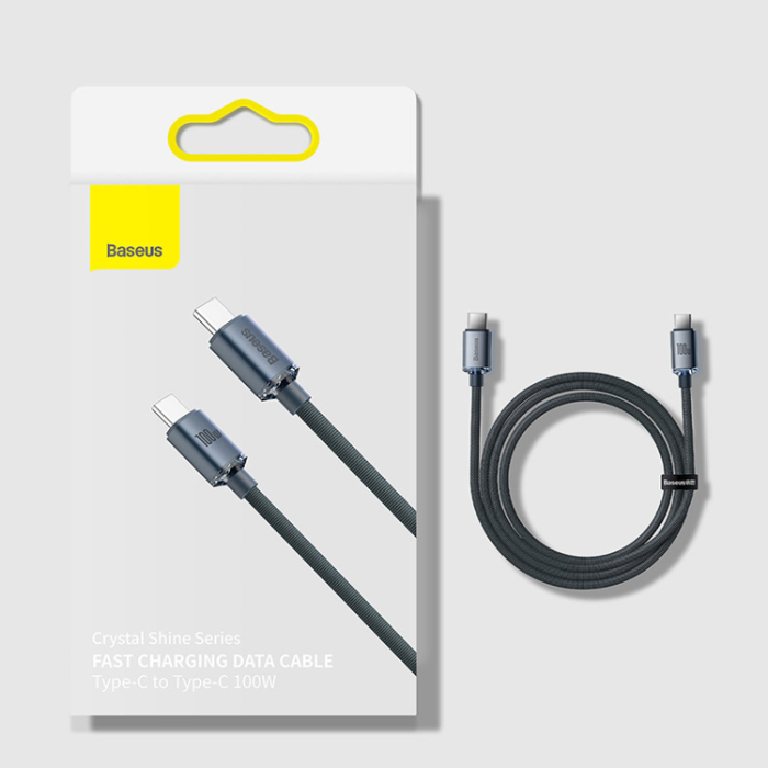 BASEUS - Baseus USB-C till USB-C Kablar 100W 2m - Svart