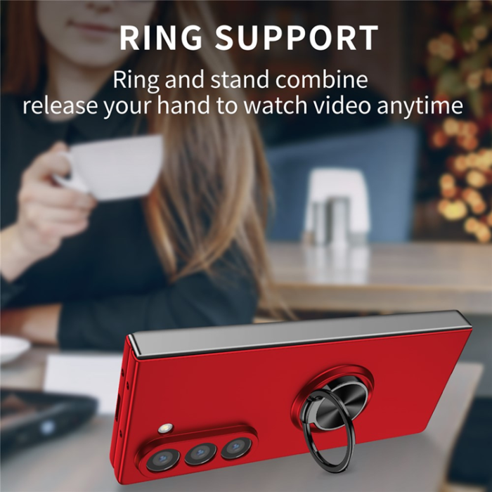 A-One Brand - Galaxy Z Fold7 5G Mobilskal Rotatable Ring Kickstand - Röd