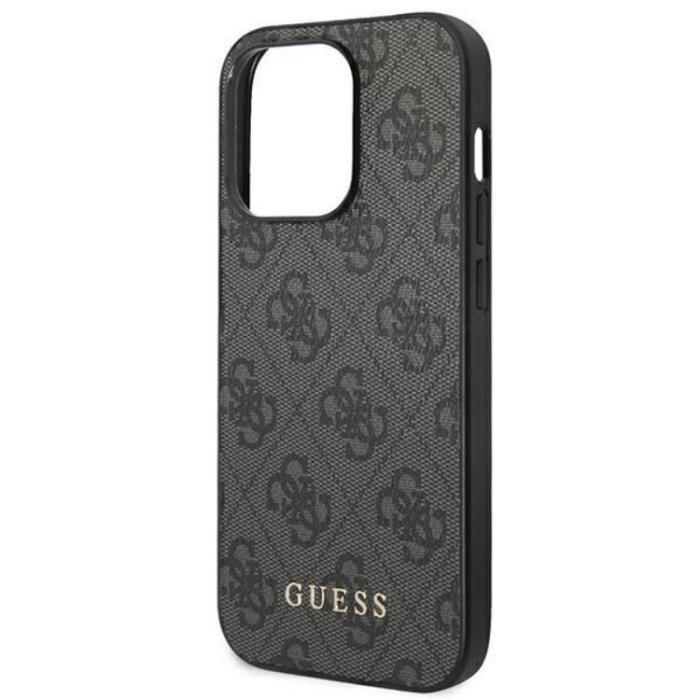 Guess - Guess iPhone 14 Pro Mobilskal Metall Gold Logo - Grå