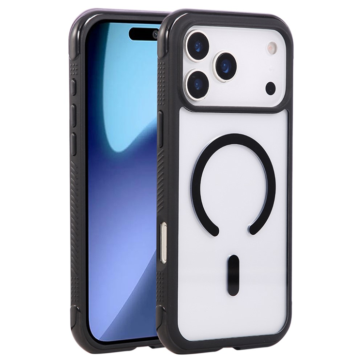 iPhone 17 Pro Max Mobilskal MagSafe TPU+PC Transparent - Svart | 2353 | AlltMobil