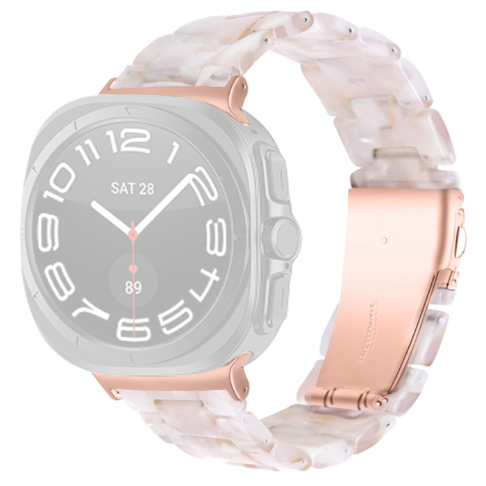 A-One Brand - Galaxy Watch 8/8 Classic (40/44/46mm) Armband Vattentät Acrylic - Rosa Flower