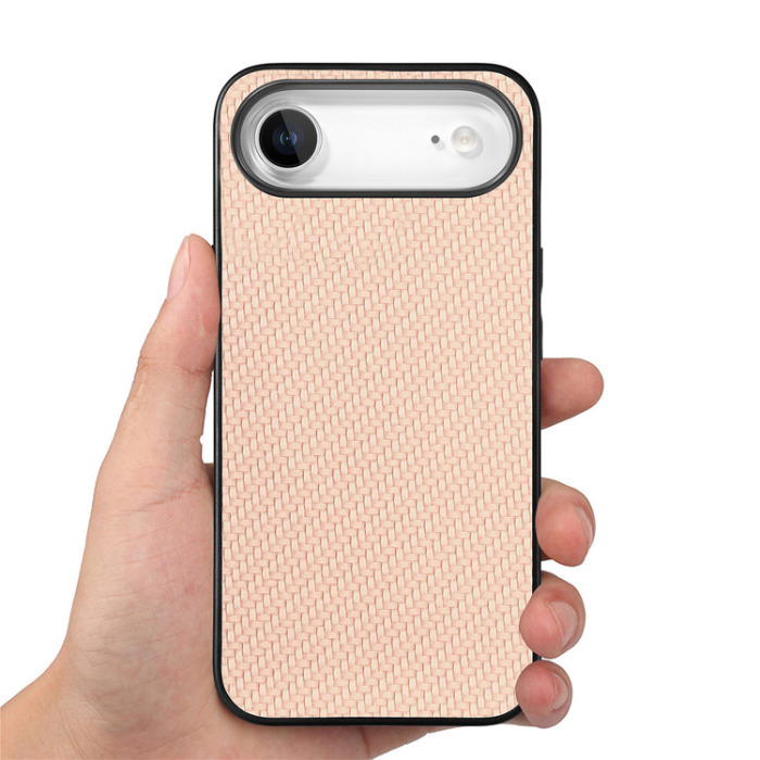 A-One Brand - iPhone Air Mobilskal Carbon Fiber PU Läder - Aprikos