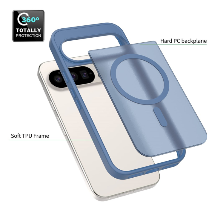 A-One Brand - Google Pixel 10/10 Pro Mobilskal MagSafe Skin Touch - Blå