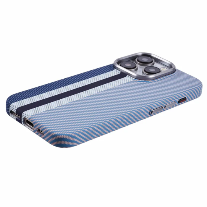A-One Brand - iPhone 14 Pro Max Mobilskal Magsafe Aramid Fiber - Blå